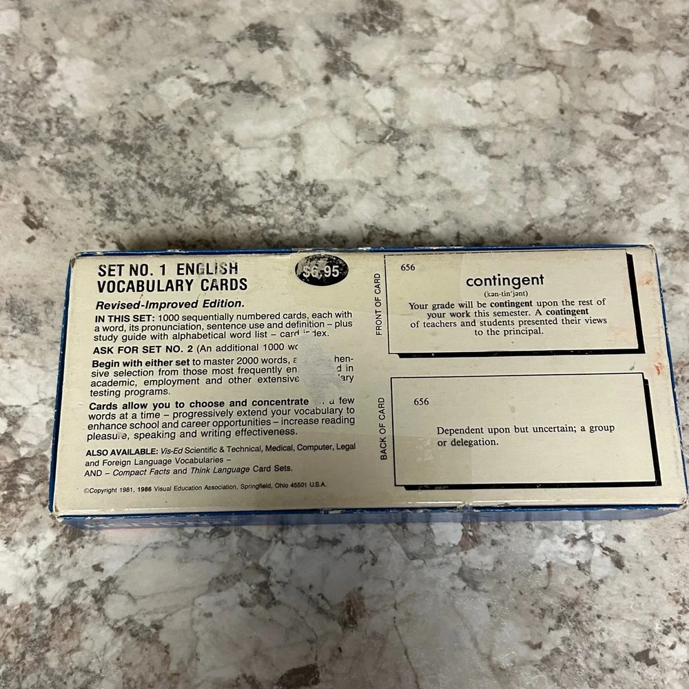 Vis-Ed‎ English Vocabulary Cards Set No. 1 Blue 1000 Flashcards Vintage 1986